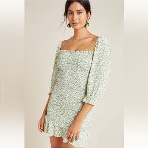 Faithfull Honfleur Smocked Mini Dress